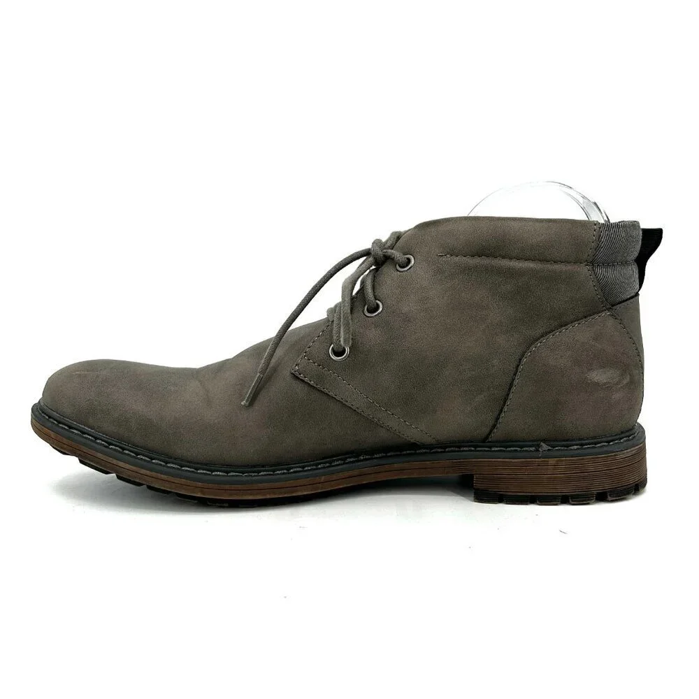 BULLBOXER B-52 Men's Taupe Gray Plain Toe Lace Up Ankle Chukka Boots Shoes 11